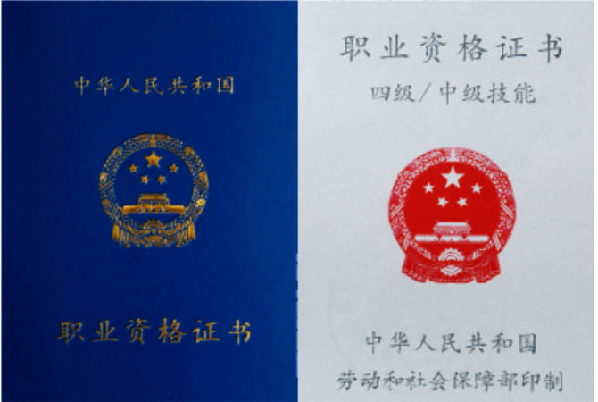 中级职业资格证书