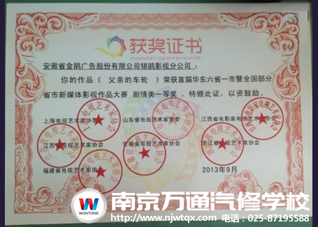 获奖证书